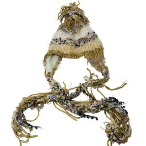 SM New York Knit Hat Ear Flap Tassel